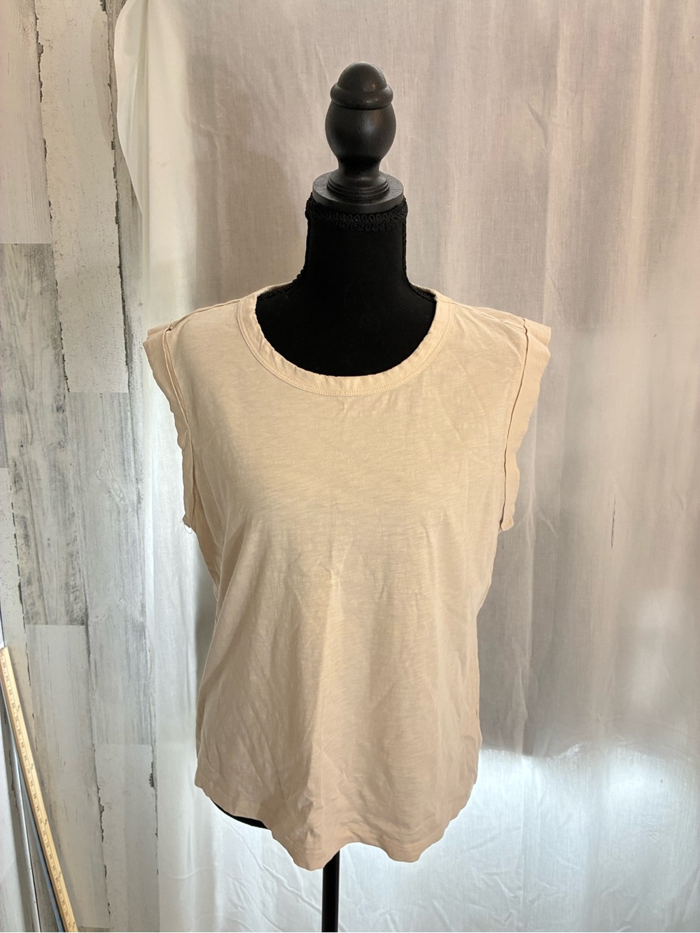 C&C California Sleeveless Crewneck Tank Top - Cream Sz XL